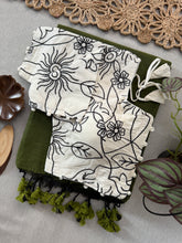 Designer Handloom Cotton Saree with Ready Blouse – Timeless Mehndi