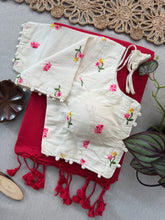Premium Quality Handloom Cotton Saree with Blouse – Exclusive Red