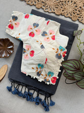 Elegant Party Wear Handloom Saree in Cotton with Blouse – Glamorous Dark Grey