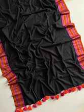 Stylish Black Mul Mul Cotton Saree for Casual and Festive Wear