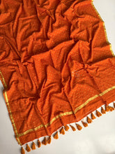 Classic Orange Mul Mul Cotton Saree for Everyday Elegant Styling
