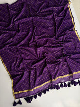 Soft Breathable Purple Mul Mul Cotton Saree for Hot Weather Comfort