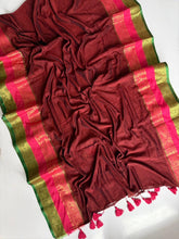 Lightweight Marun Mul Mul Cotton Saree with Comfortable Soft Fabric