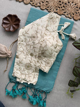 Comfortable C Green Handloom Cotton Saree With Designer Stitched Blouse