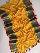 Lightweight Yellow Mulmul Cotton Saree Breathable Summer Style