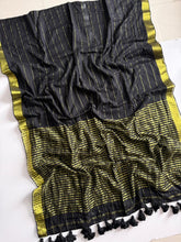 Soft Black Mulmul Cotton Saree Trendy Summer Wear