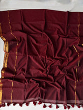Trendy Marun Mulmul Cotton Saree Lightweight Casual Wear