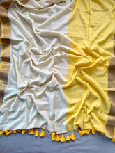 Trendy Yellow Mulmul Cotton Saree Comfortable Everyday Outfit