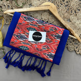 Royal Blue Handloom Cotton Saree With Ikkat Print Blouse