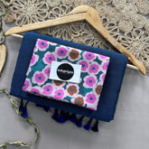 Firoji Handloom Cotton Saree With Flower Print Blouse