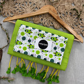 Perrot Green Handloom Cotton Saree With Kids Print Blouse