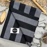 Indupriyaa Black Nd Grey Handloom Cotton Saree