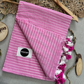 Indupriyaa Baby Pink Color Mulmul Cotton Saree