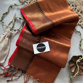 Indupriyaa Coper Handloom Tissue Cotton saree