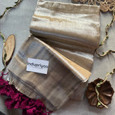 Indupriyaa Chiku Nd Wine Pom Pom Handloom Raga Tissue Saree