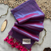 Indupriyaa Purple Dual Tone Handloom Raga Tissue Saree