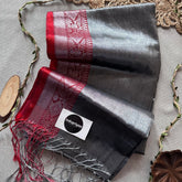 Indupriyaa Grey Handloom Raga Tissue Saree