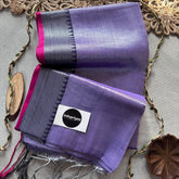 Indupriyaa Lavender Handloom Raga Tissue Saree