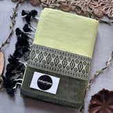 Indupriyaa Lemon Yellow Handloom Cotton Saree