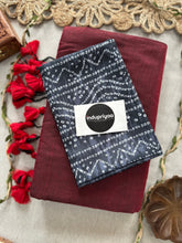 Marun Handloom Cotton Saree With Black Bandhej Print Blouse