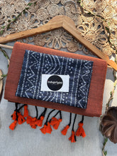 Orange Handloom Cotton Saree With Black Bandhej Print Blouse