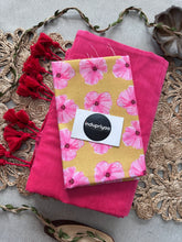 Gajri Handloom Cotton Saree With  Flower Print Blouse