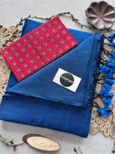 Firoji Handloom Cotton Saree With Red  Print Blouse