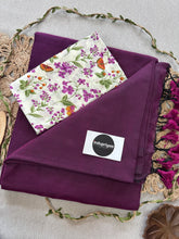 Dark Wine Handloom Cotton Saree With Butterfly Print Blouse