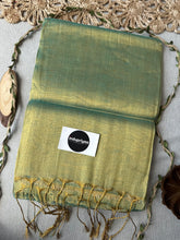 Indupriyaa C Green Handloom Tissue Cotton Saree