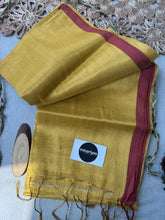 Indupriyaa Yellow Marun Border Handloom Tissue Cotton Saree
