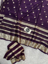 Dark Purple Pure Viscose Gerogette Silk Saree