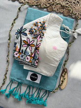 C Green Handloom Cotton Saree With Embrodery Work Redy Made Blouse