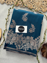 Indupriyaa Firozi Handloom Soft Silk Saree With Rich Pallu