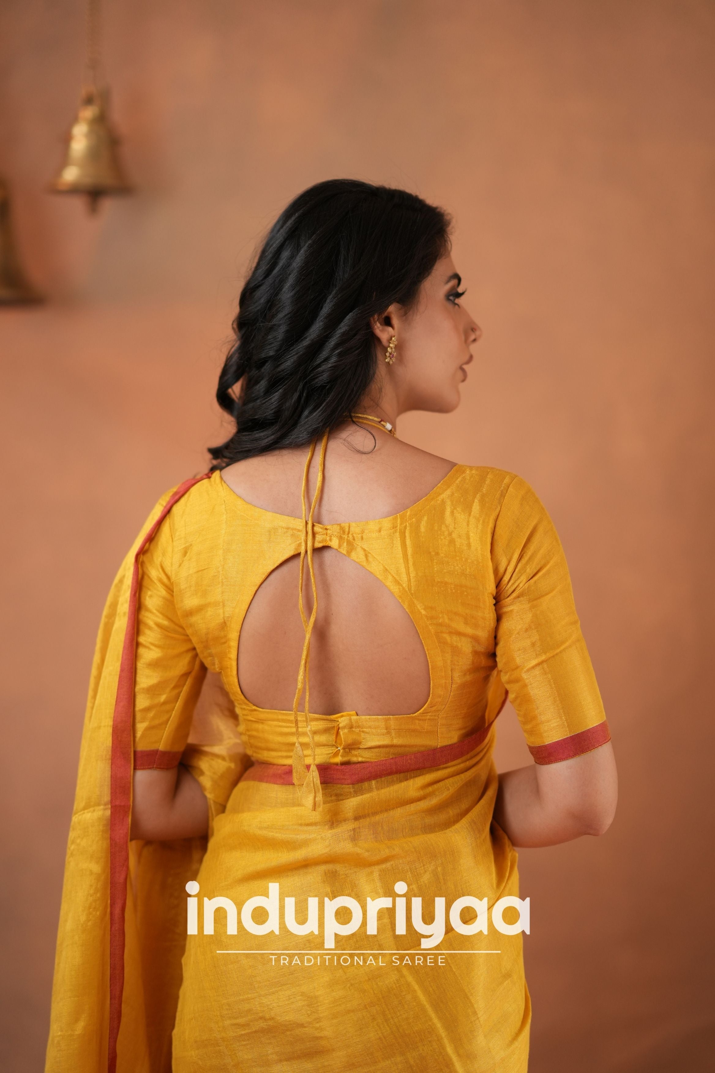 Yellow Handloom Tissue Cotton Saree
