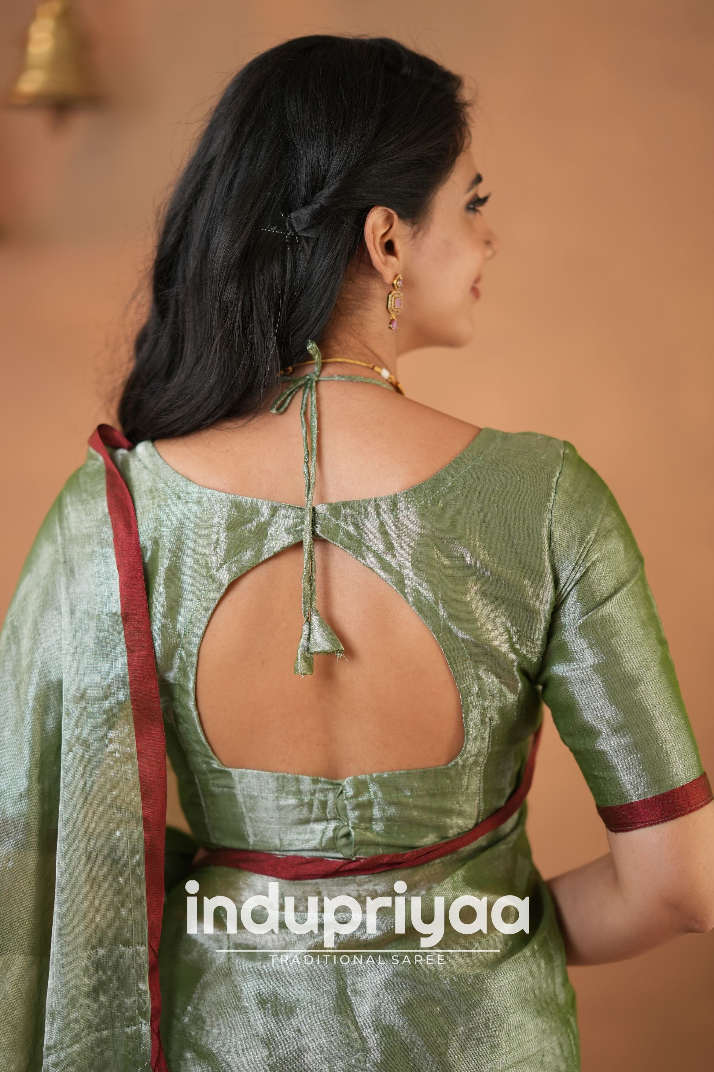 Light Pista Green Handloom Tissue Cotton Saree