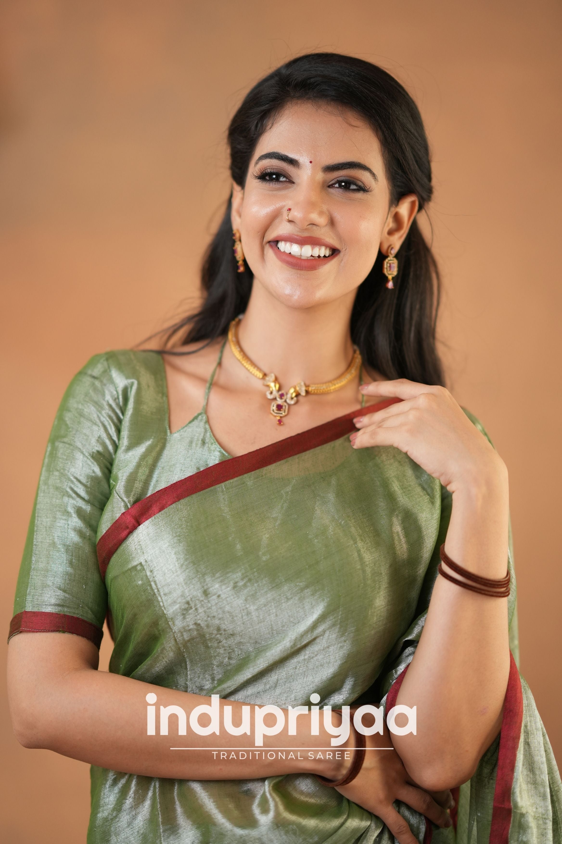 Light Pista Green Handloom Tissue Cotton Saree