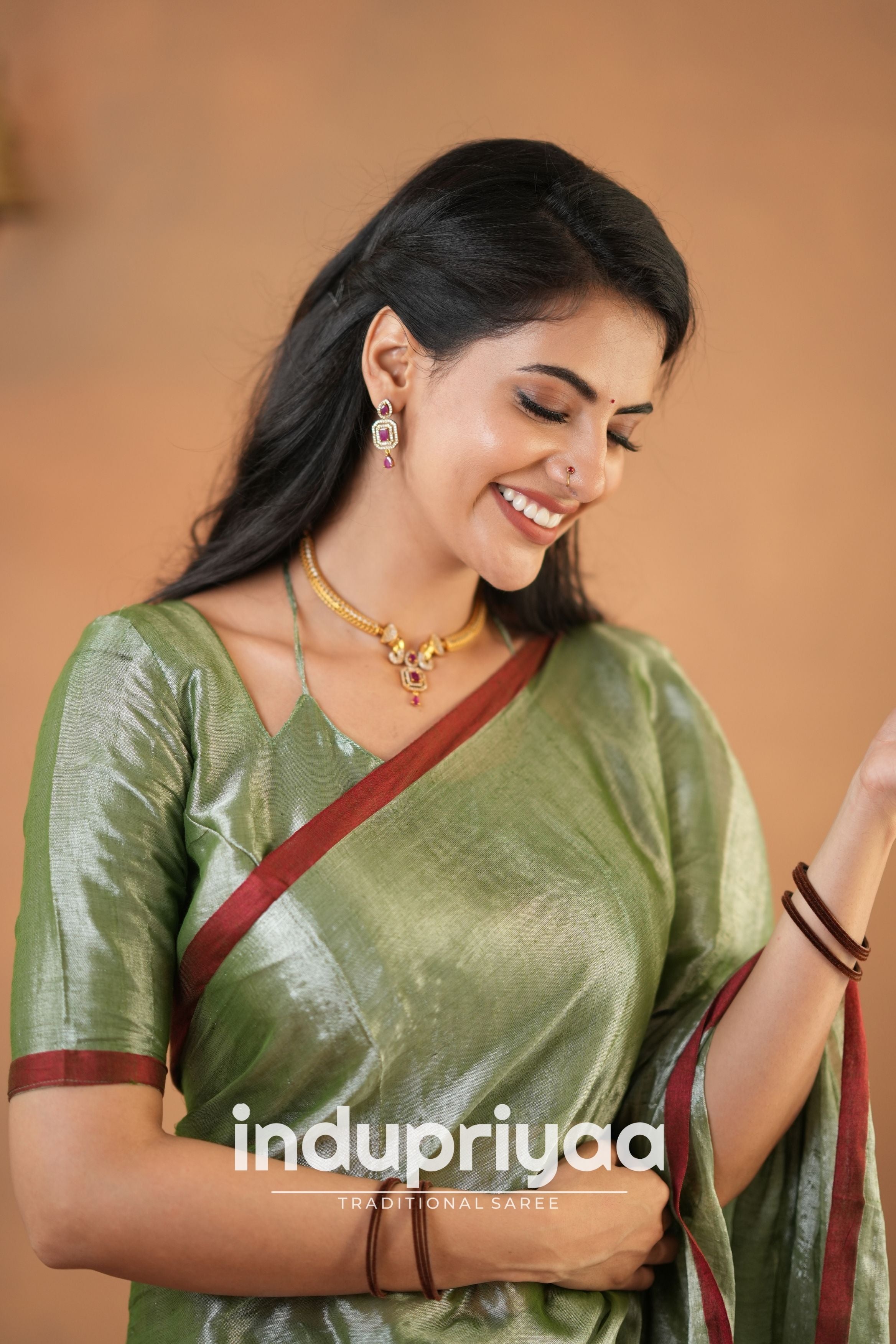 Light Pista Green Handloom Tissue Cotton Saree