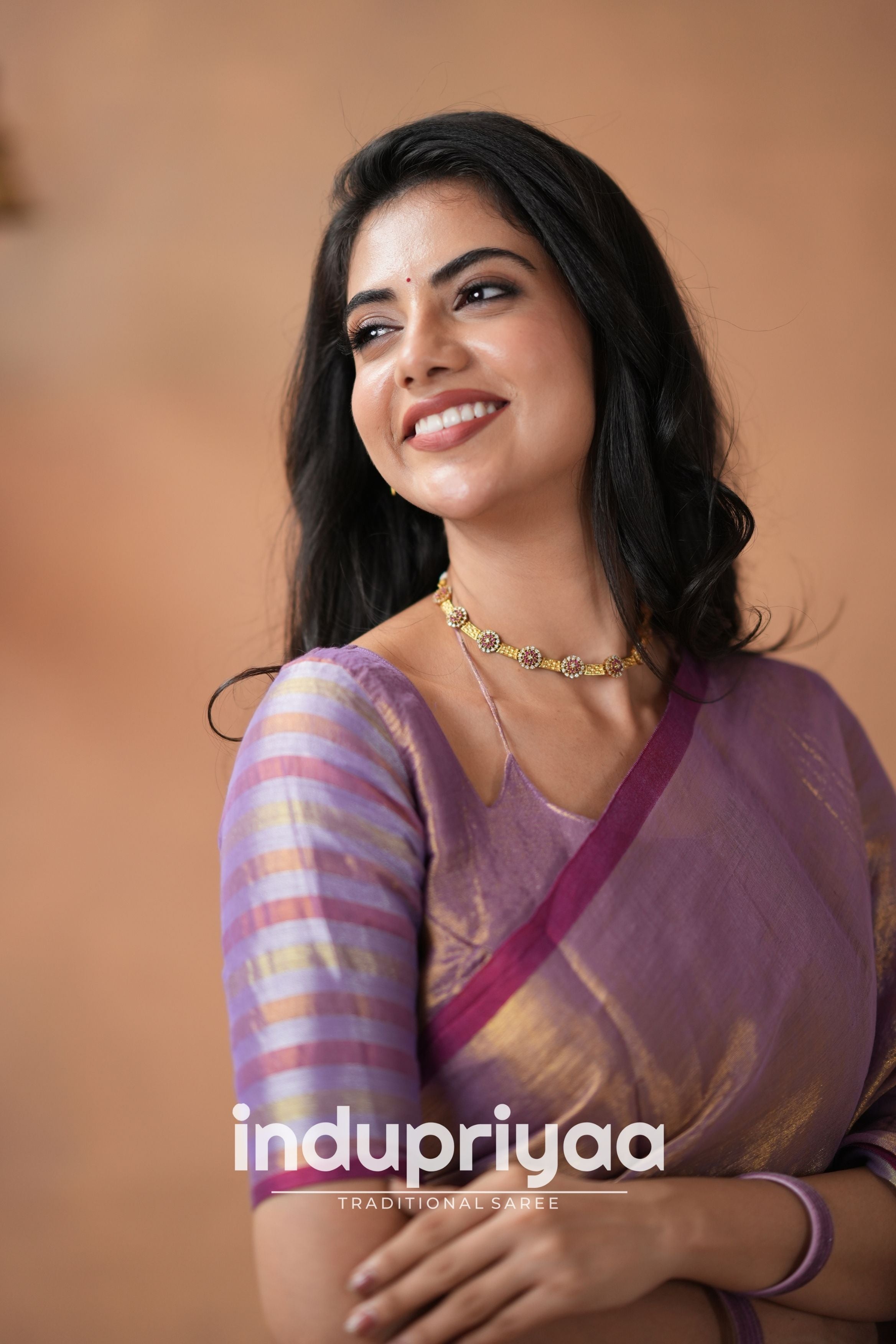 Lavender  Handloom Tissue Cotton Saree