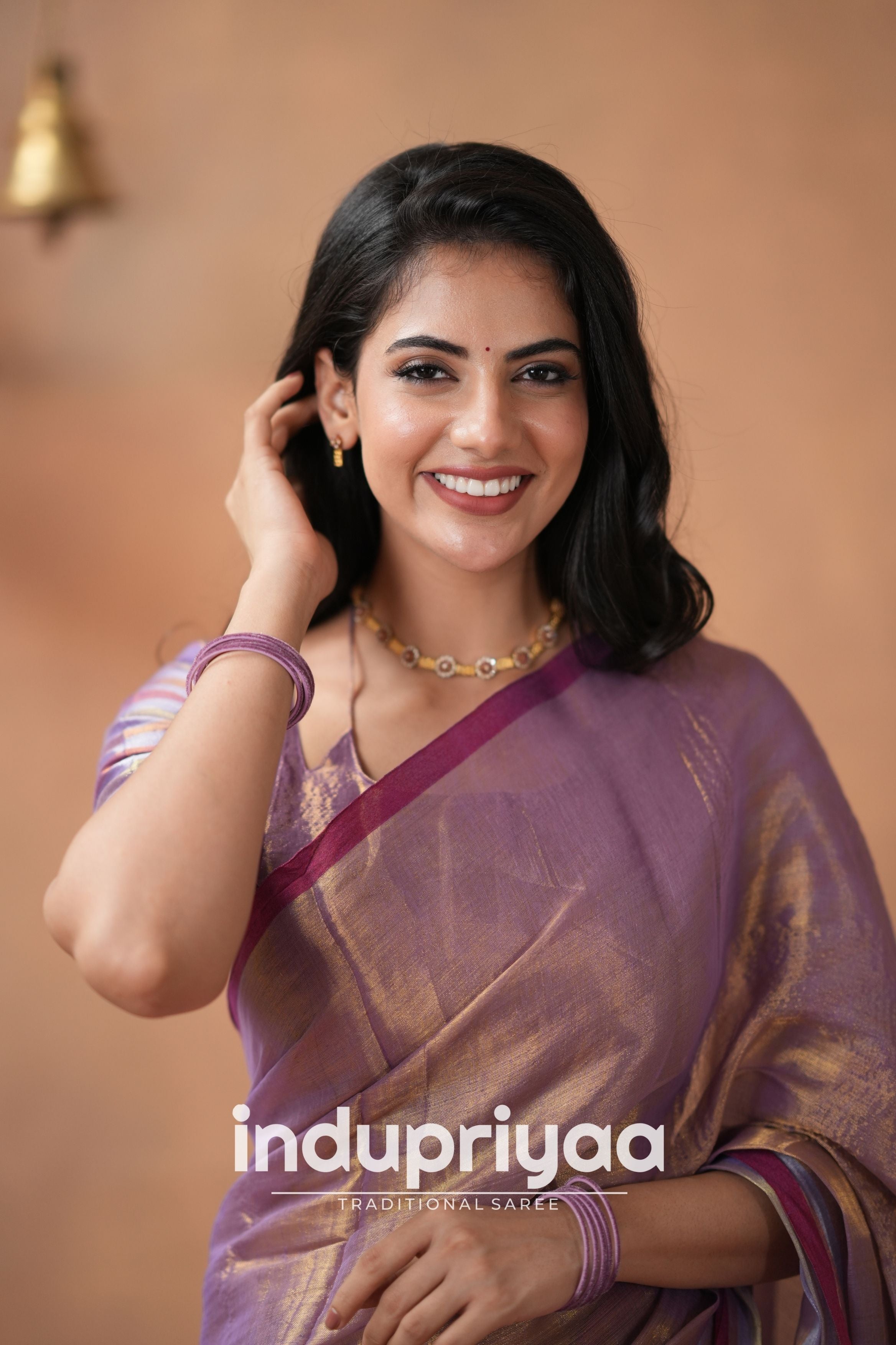 Lavender  Handloom Tissue Cotton Saree