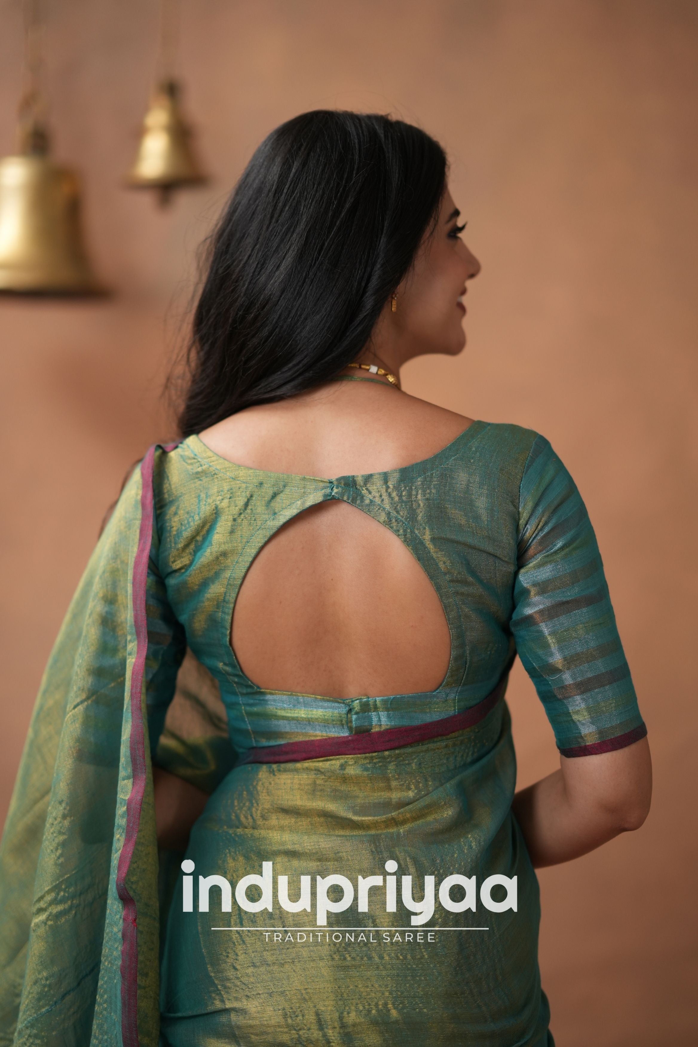 Rama Green Handloom Tissue Cotton Saree
