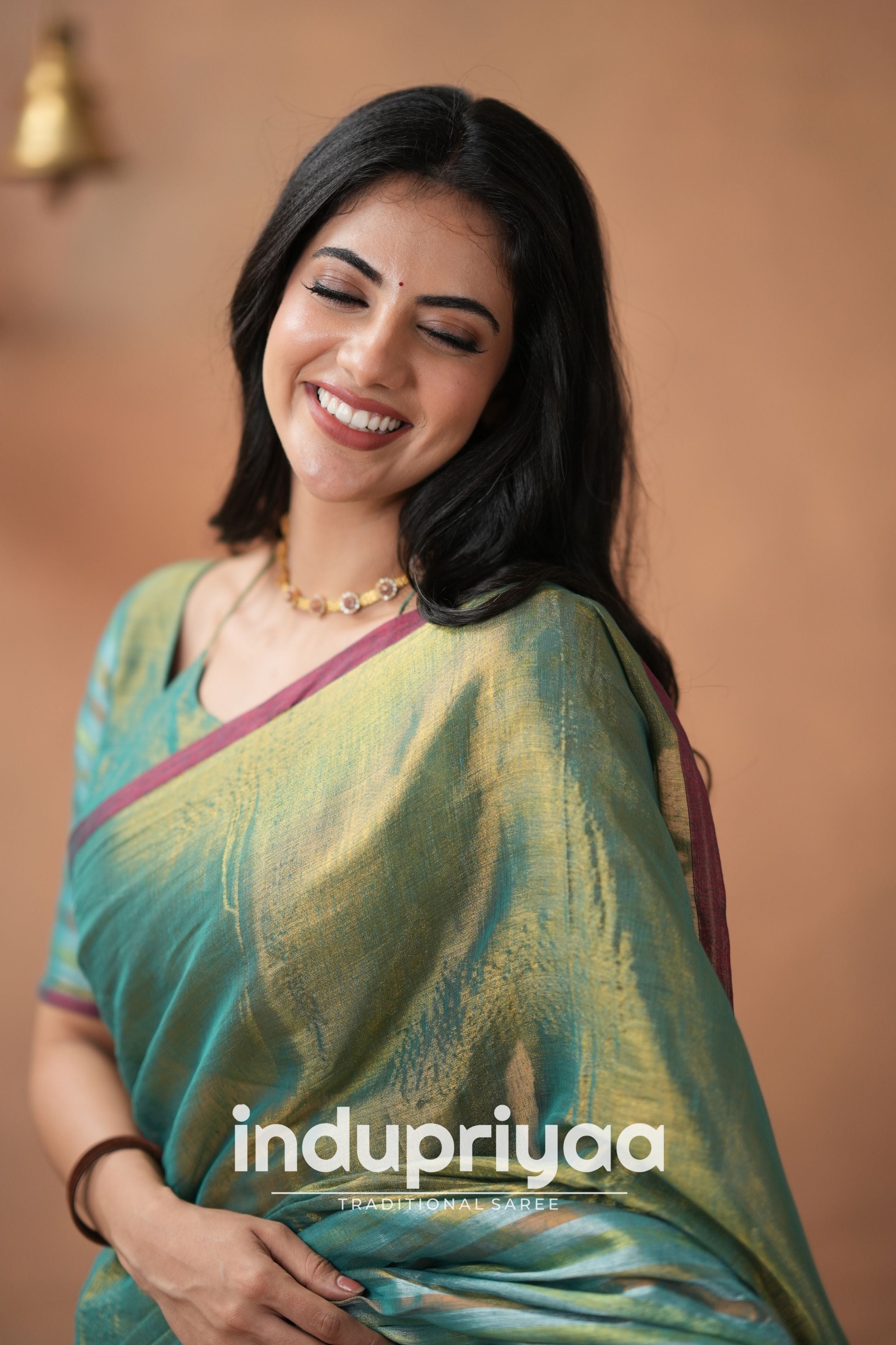 Rama Green Handloom Tissue Cotton Saree