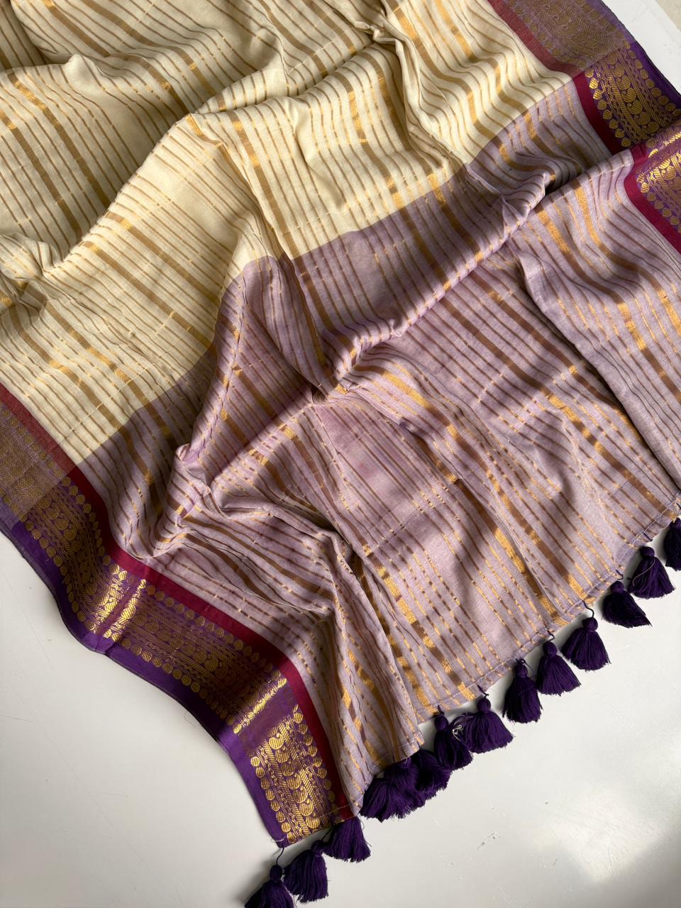 Designer Half White Mul Mul Cotton Saree for Women Daily Comfort Look
