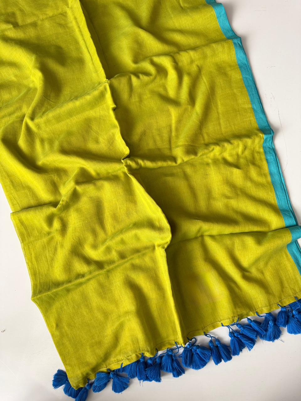 Premium Pista Mulmul Cotton Saree Breathable Summer Collection