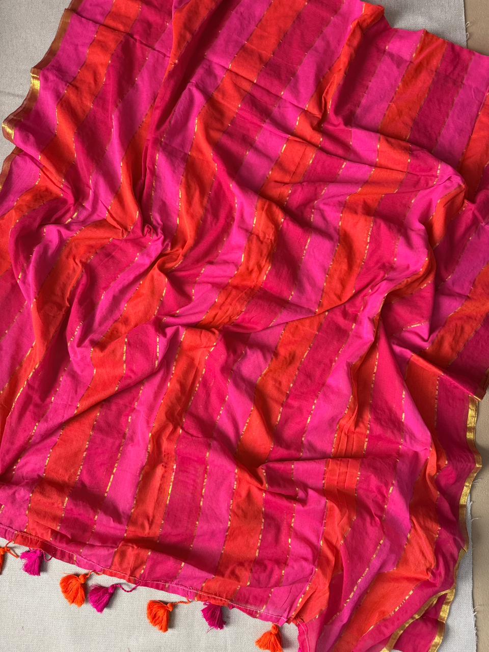 Soft Pink Mulmul Cotton Saree Trendy Daily Style