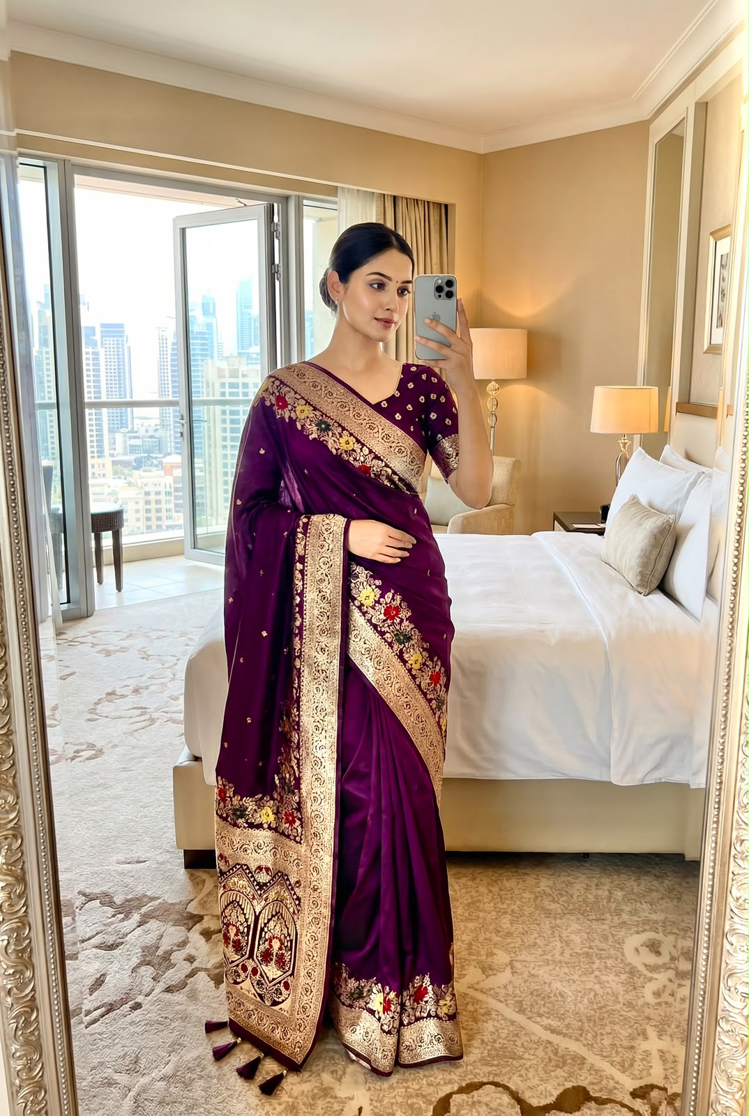 Elegant Purple Silk Saree Featuring Intricate Jari Work and a Beautifully Designed Pallu