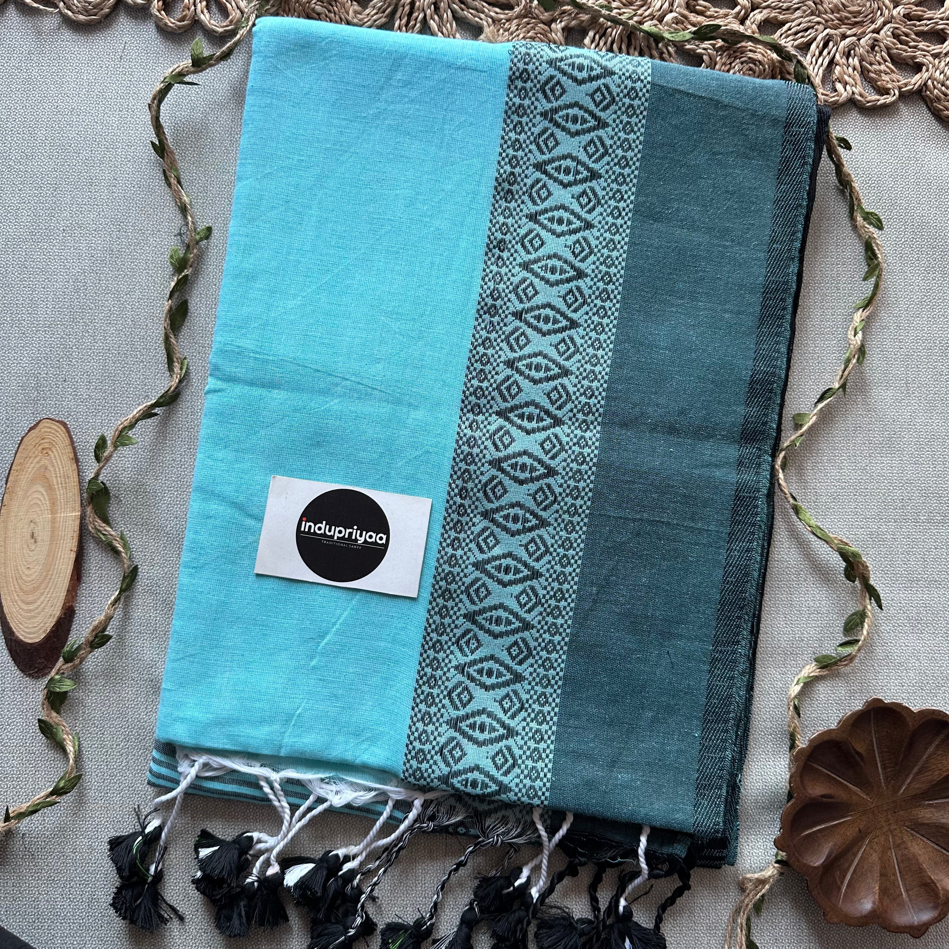 Indupriyaa Sky Handloom Khadi Cotton Saree