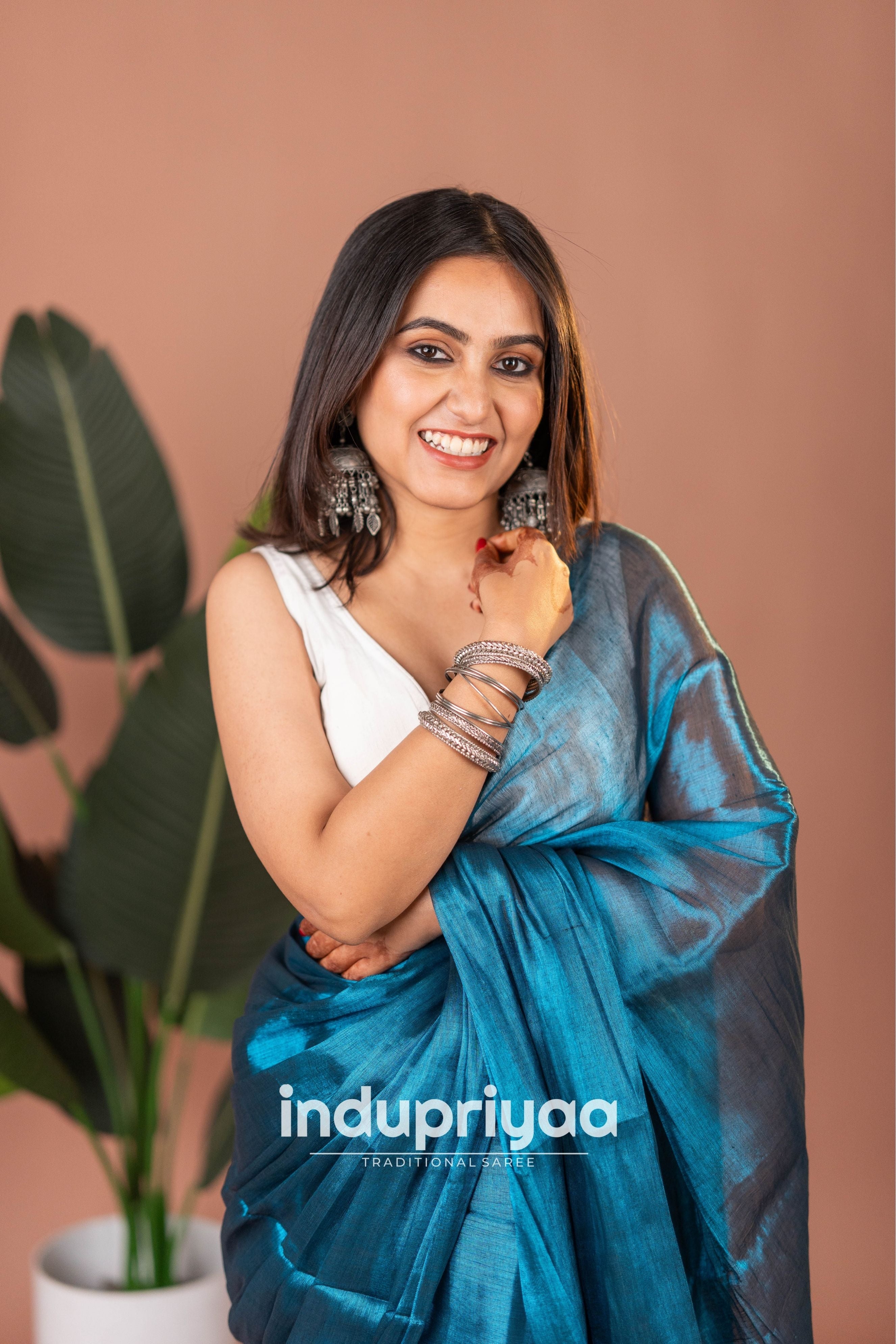 Indupriyaa Firoji Handloom Raga Tissue Saree