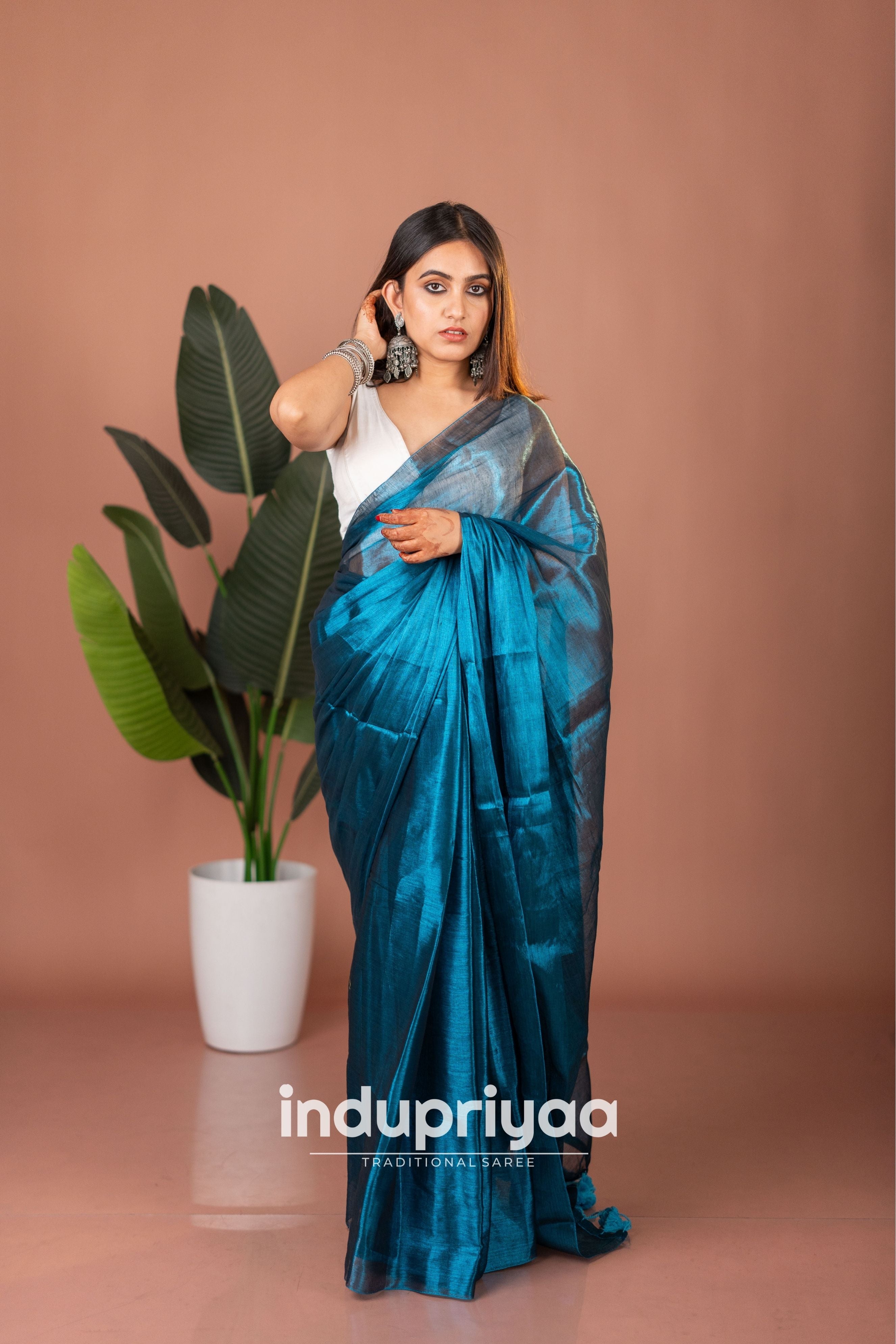 Indupriyaa Firoji Handloom Raga Tissue Saree