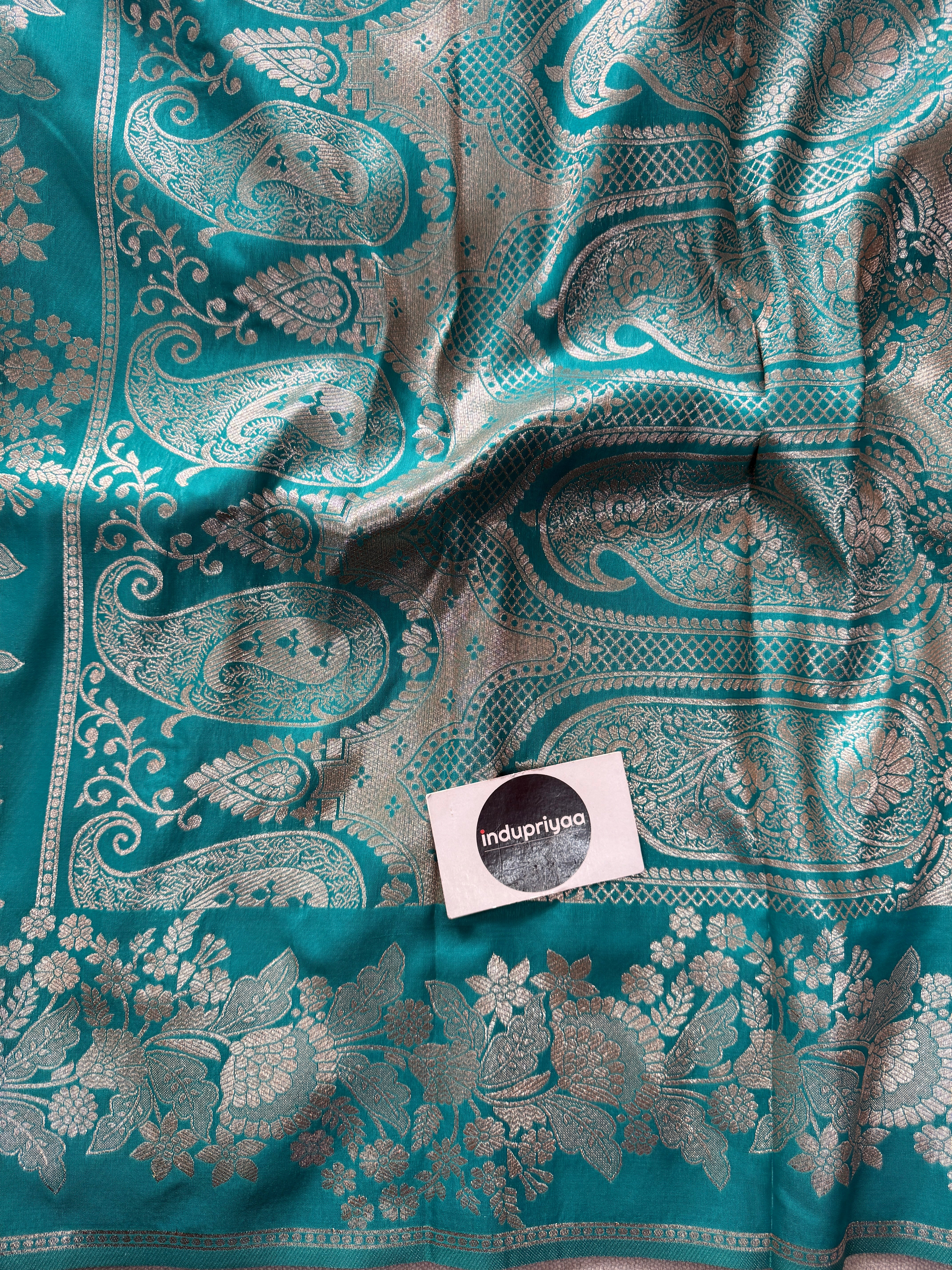Indupriyaa Light Rama Handloom Soft Silk Saree With Rich Pallu